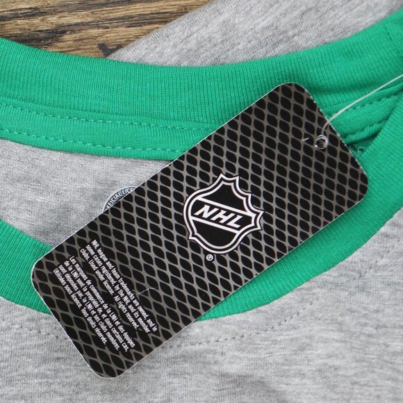 NWT NHL Men's St. Paddy's Long Sleeve T-Shirt H0MHB5YTAR-AVA M Green / Gray - Picture 3 of 4